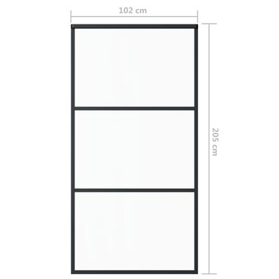 vidaXL Συρόμενη Πόρτα με Σετ Υλικού ESG Γυαλί & Αλουμίνιο 102 x 205 εκ.