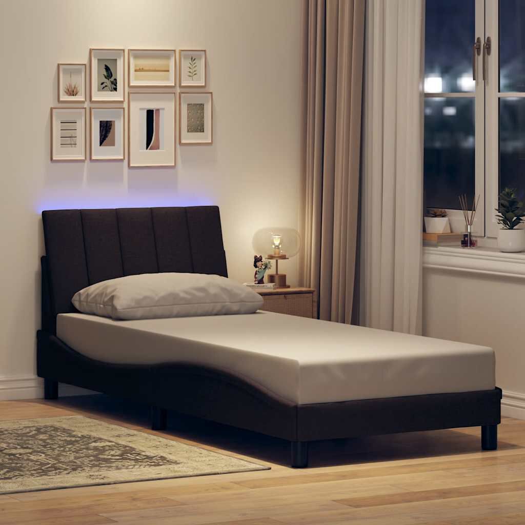 vidaXL Σκελετός Κρεβατιού Χωρίς Στρώμα Σκ. Καφέ 80x200 εκ. Υφασμάτινο