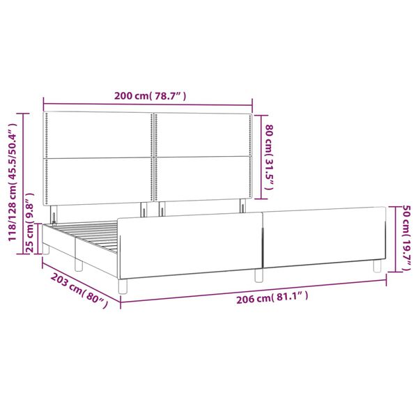 vidaXL Σκελετός Κρεβατιού Χωρίς Στρώμα Μπλε 200x200 εκ.Υφασμάτινο
