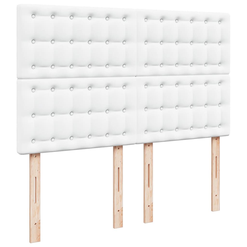 vidaXL Κρεβάτι Boxspring με Στρώμα Λευκό 140x200εκ.από Συνθετικό Δέρμα