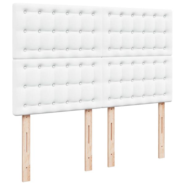 vidaXL Κρεβάτι Boxspring με Στρώμα Λευκό 140x200εκ.από Συνθετικό Δέρμα