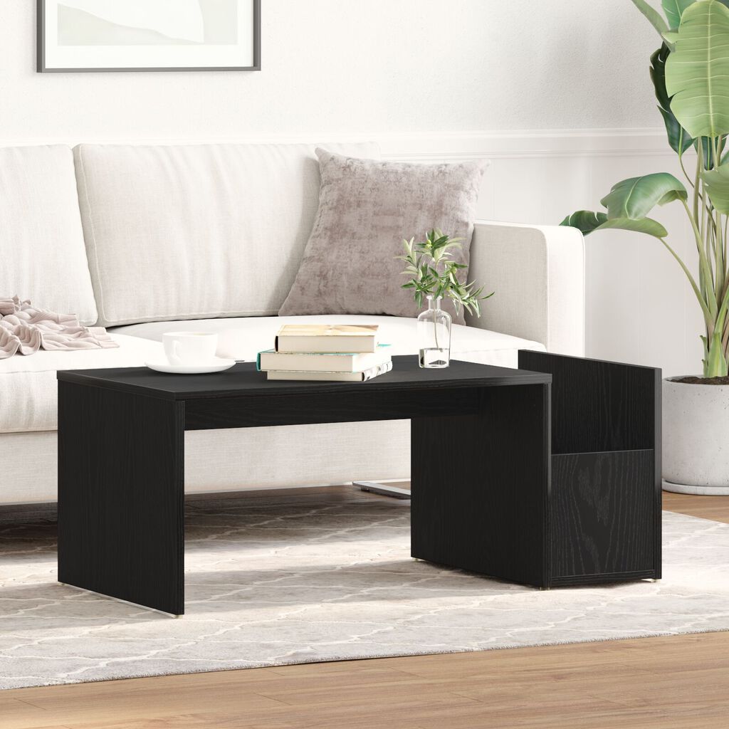vidaXL Τραπεζάκι καφέ Μαύρο Δρυς 90x45x35 εκ. Από ξύλο