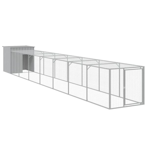 vidaXL Κοτέτσι με Περίβολο Αν. Γκρι 110x813x110 εκ. Γαλβαν. Χάλυβας