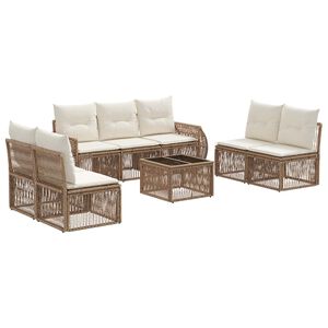 vidaXL &Sigma;&epsilon;&tau; &Kappa;&alpha;&nu;&alpha;&pi;έ &Kappa;ή&pi;&omicron;&upsilon; 8 pcs &Mu;&pi;&epsilon;&zeta; &kappa;&alpha;&iota; &Kappa;&rho;έ&mu; &sigma;&upsilon;&nu;&theta;&epsilon;&tau;&iota;&kappa;ό &rho;&alpha;&tau;ά&nu;
