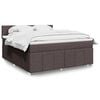 vidaXL Κρεβάτι Boxspring με Στρώμα Σκούρο Καφέ 180x200 εκ Υφασμάτινο