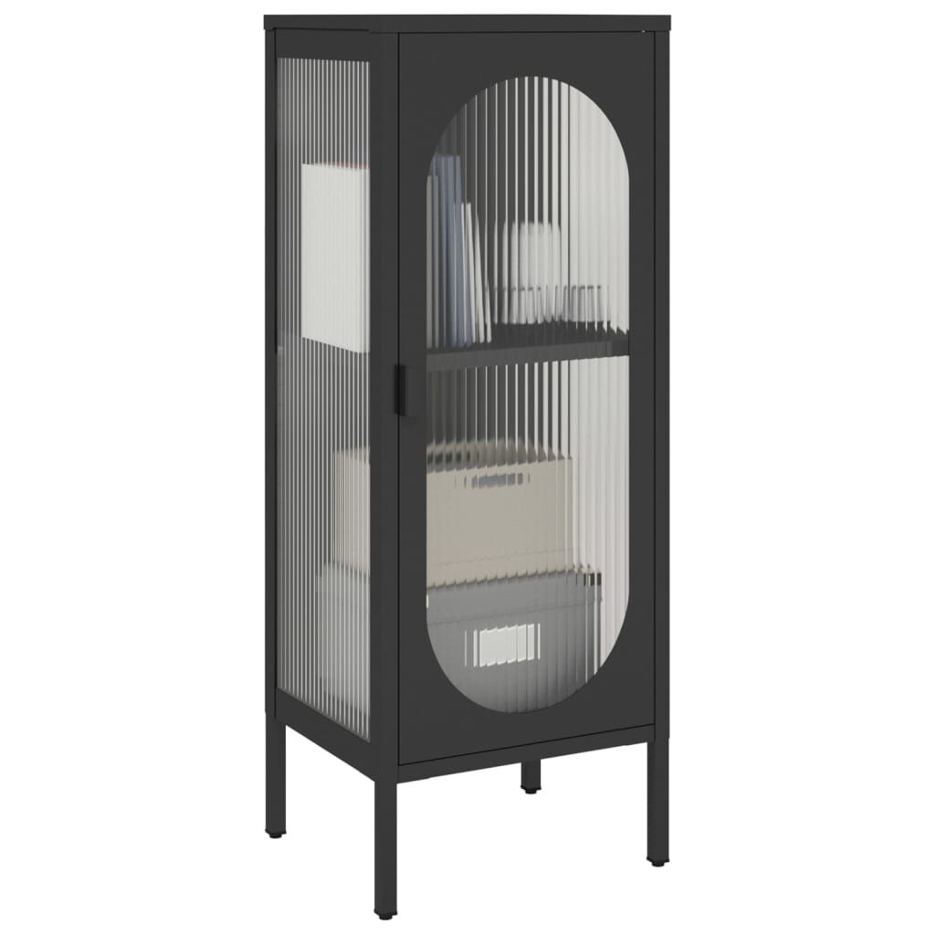 vidaXL Μπουφές Μαύρος 40 x 35 x 105 εκ. από Γυαλί και Ατσάλι