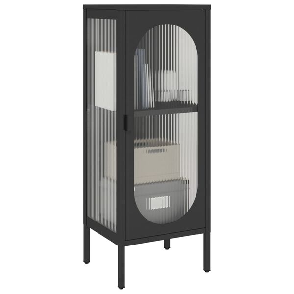 vidaXL Μπουφές Μαύρος 40 x 35 x 105 εκ. από Γυαλί και Ατσάλι