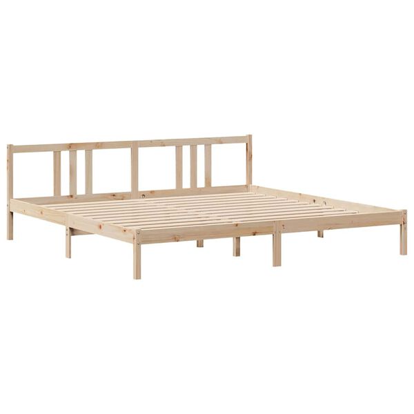 vidaXL Πλαίσιο Κρεβατιού με Κεφαλάρι 180x200 εκ. από Μασίφ Ξύλο Πεύκου