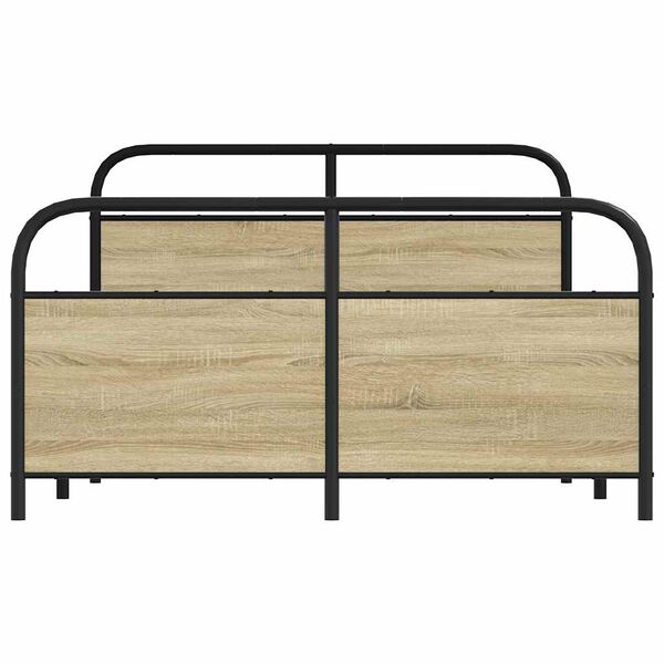 vidaXL Σκελετός Κρεβ. Χωρίς Στρώμα Sonoma Δρυς 140x200 εκ. Μεταλλικό