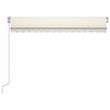 vidaXL Τέντα Συρόμενη Χειροκίνητη με LED Κρεμ 300 x 250 εκ.