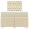 vidaXL Κρεβάτι Boxspring με Στρώμα Κρεμ 120x190 εκ. Υφασμάτινο