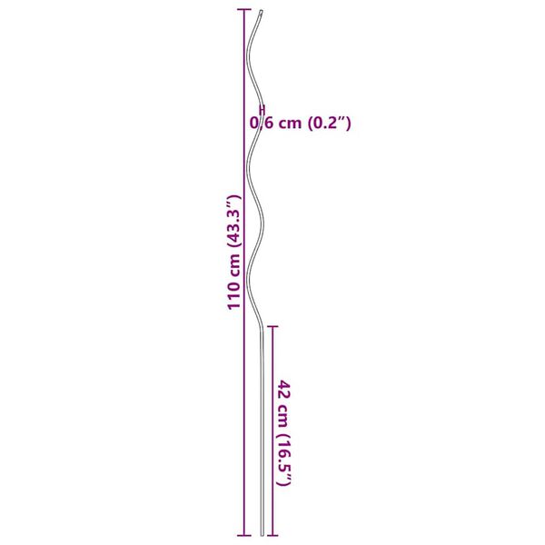 vidaXL Σπειροειδή στηρίγματα φυτών 5 pcs Πράσινο 110 cm