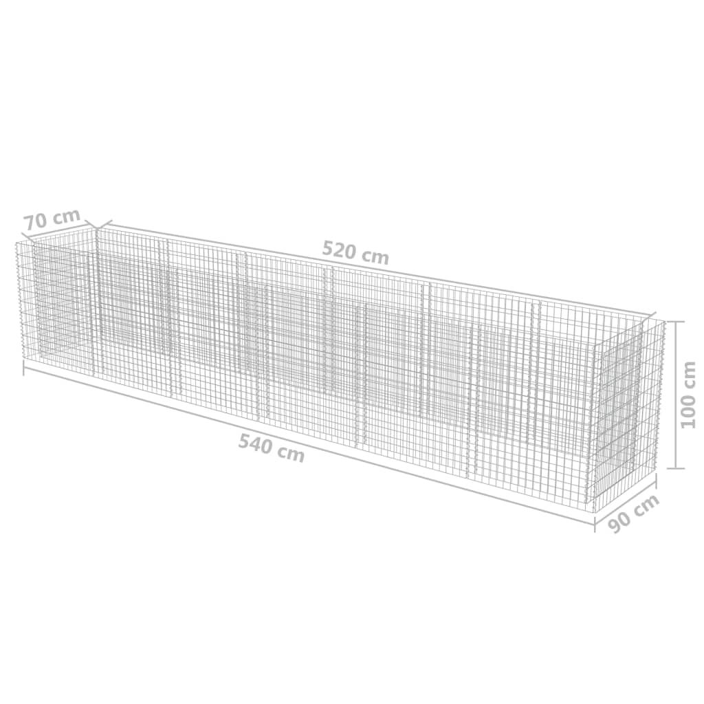 vidaXL Συρματοκιβώτιο-Γλάστρα Υπερυψωμένη 540x90x100 εκ. Γαλβ. Χάλυβας