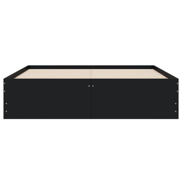 vidaXL Πλαίσιο Κρεβατιού με Συρτάρια Μαύρο 120x190 εκ Επεξεργ. Ξύλο