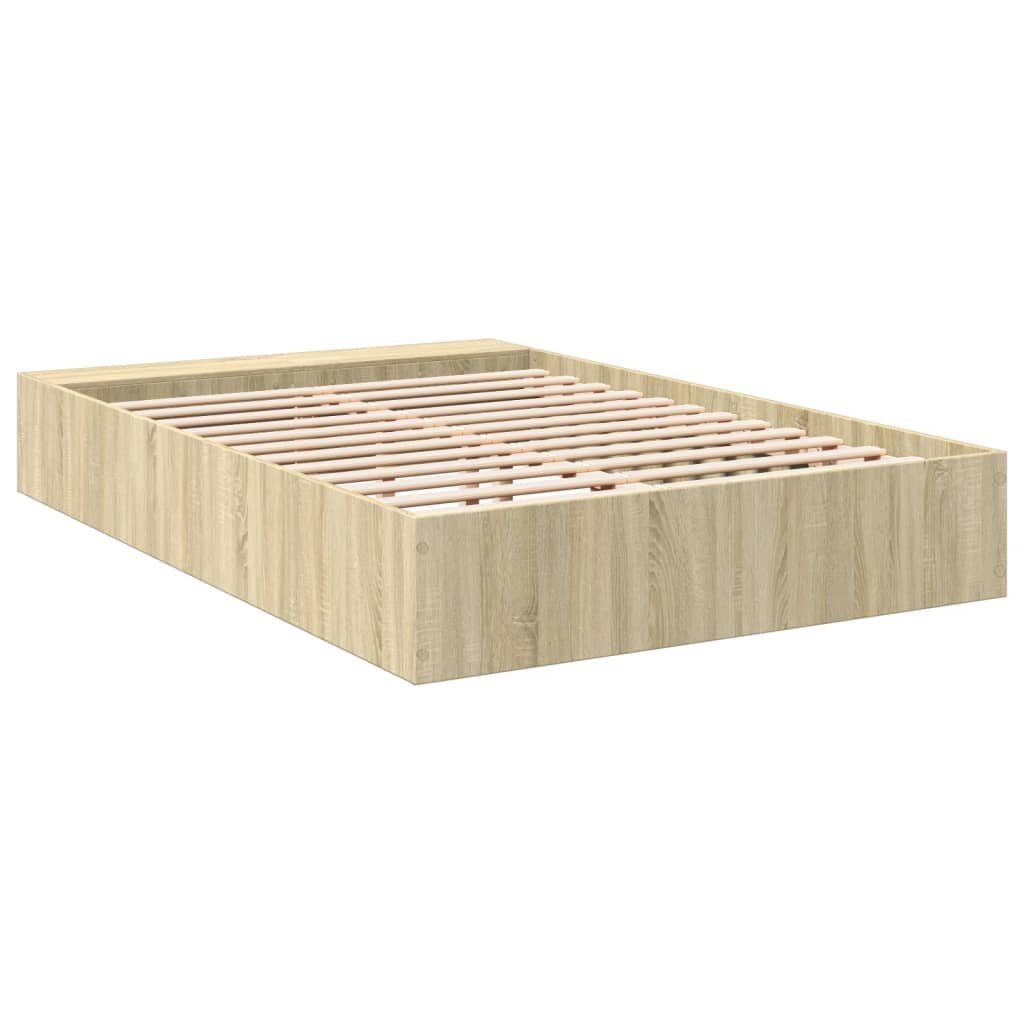 vidaXL Πλαίσιο Κρεβατιού Sonoma Δρυς 140x190 εκ. Επεξεργασμένο Ξύλο