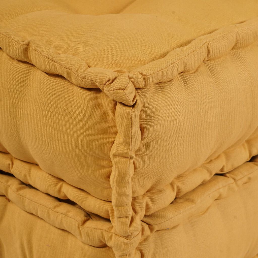 vidaXL Modular Pouffes 3 τμχ Κίτρινο Ύφασμα