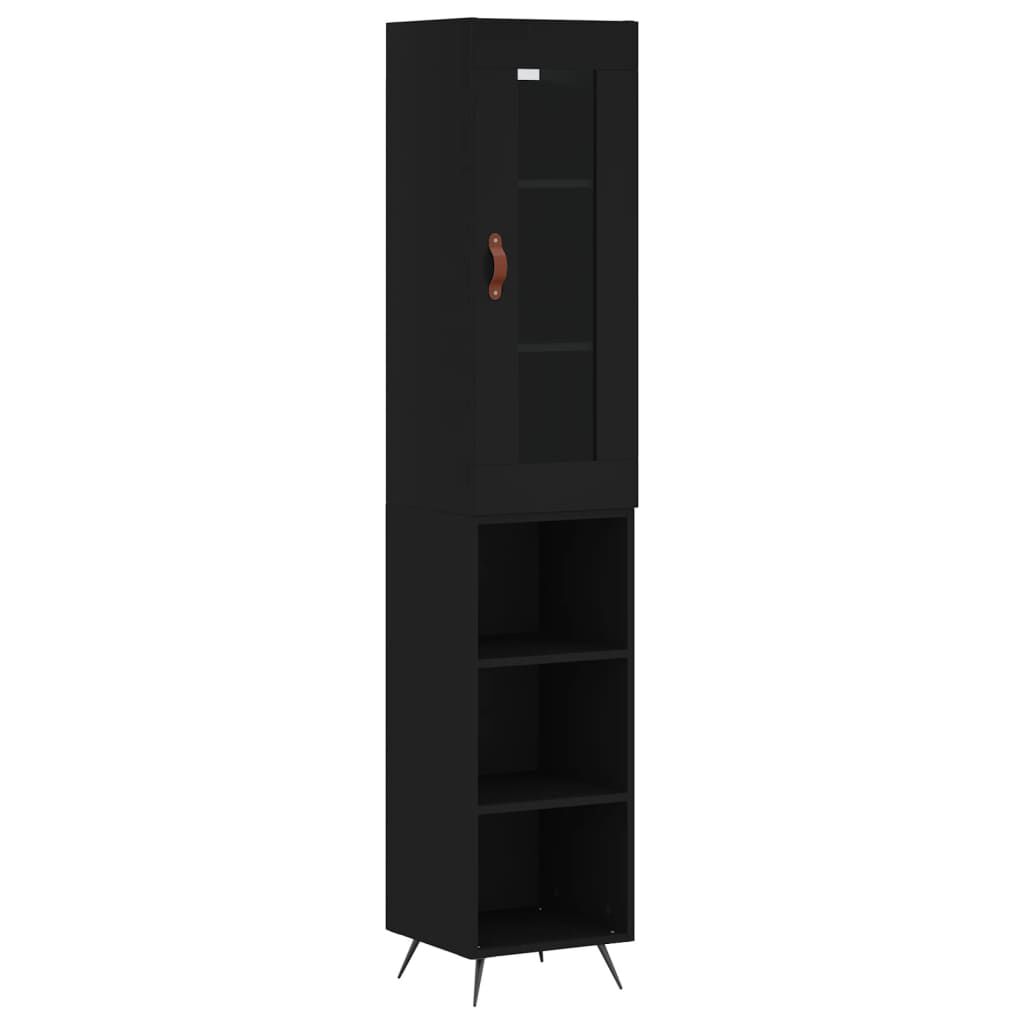 vidaXL Ντουλάπι Μαύρο 34,5 x 34 x 180 εκ. από Επεξεργασμένο Ξύλο