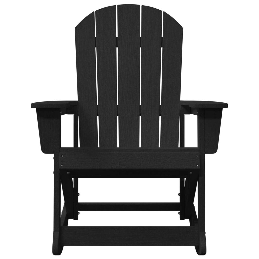 vidaXL Κουνιστή Καρέκλα Adirondack Μαύρη 73.5x92x90 εκ. HDPE