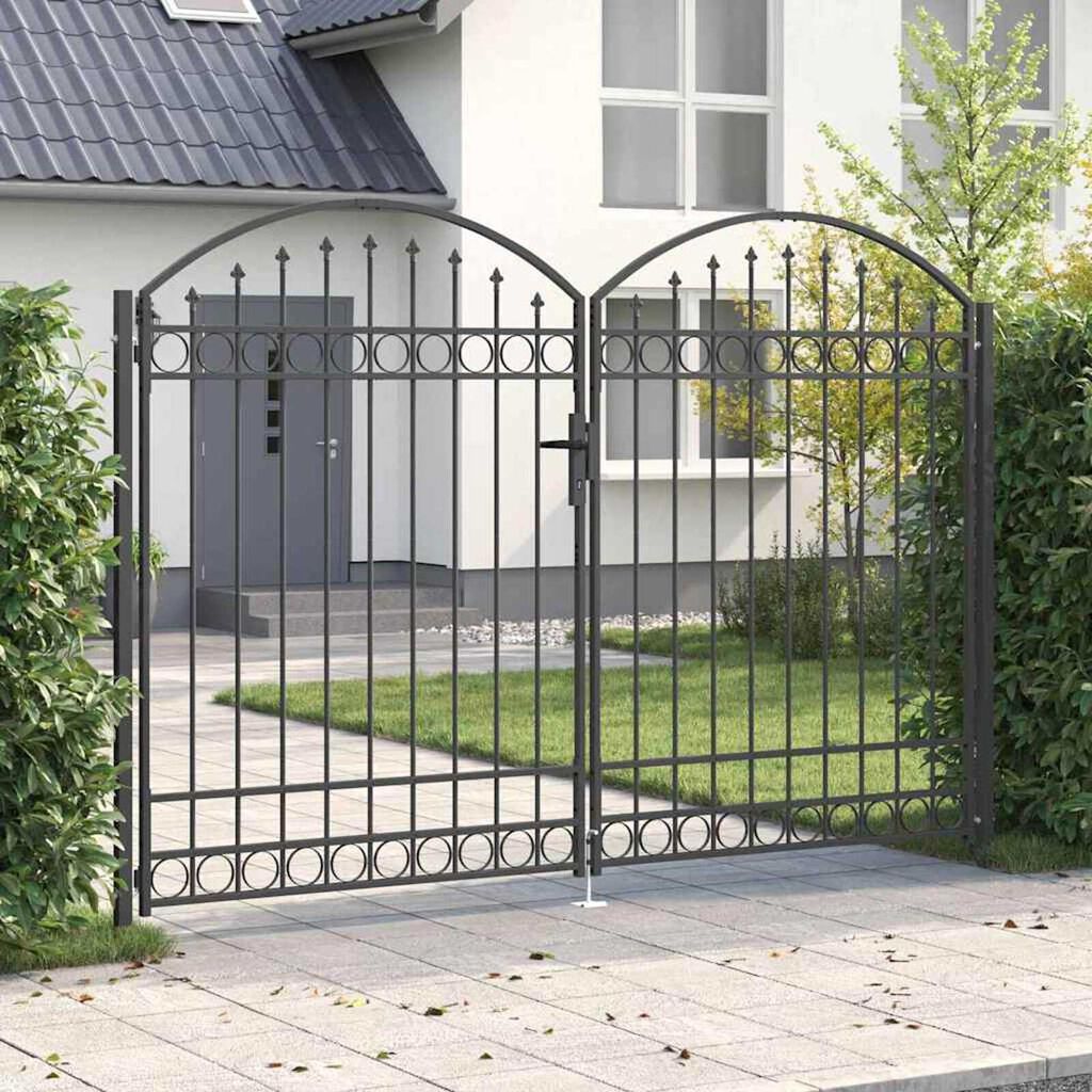 vidaXL Πύλη Φράχτη Άλλο Γκρι 300 x 200 cm Ατσάλι