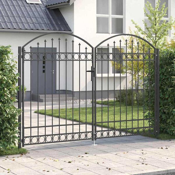 vidaXL Πύλη Φράχτη Άλλο Γκρι 300 x 200 cm Ατσάλι