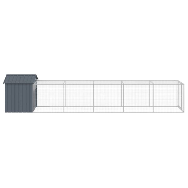 vidaXL Κοτέτσι με Περίβολο Ανθρακί 117x609x123 εκ. Γαλβαν. Χάλυβας