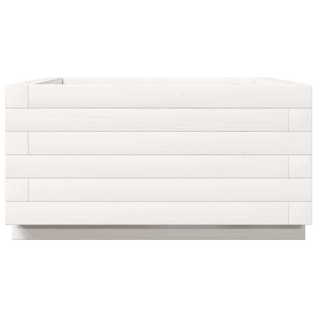 vidaXL Ζαρντινιέρα Κήπου Λευκή 50x50x26,5 εκ. από Μασίφ Ξύλο Πεύκου