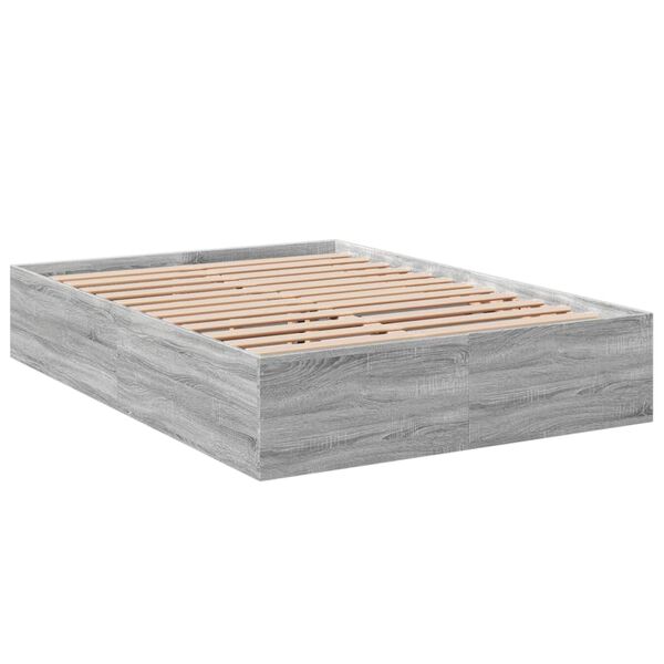 vidaXL Πλαίσιο Κρεβατιού Γκρι Sonoma 140x190 εκ. Επεξεργασμένο Ξύλο