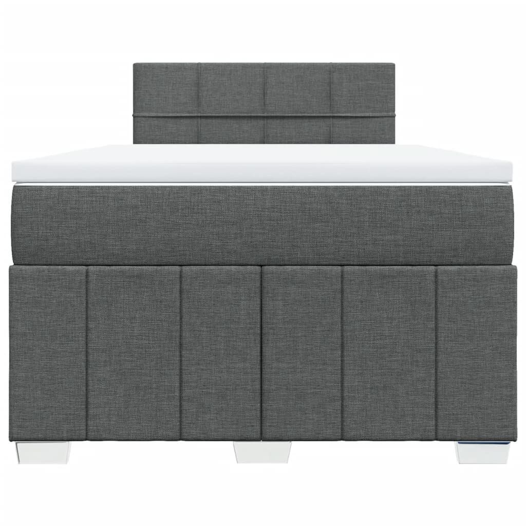 vidaXL Κρεβάτι Boxspring με Στρώμα Σκούρο Γκρι 120x190 εκ Υφασμάτινο
