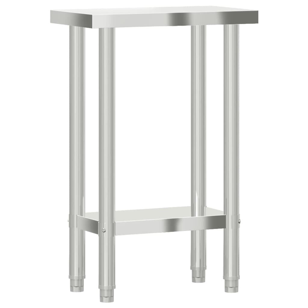 vidaXL Πάγκος Εργασίας Κουζίνας 55x30x85 εκ. από Ανοξείδωτο Ατσάλι