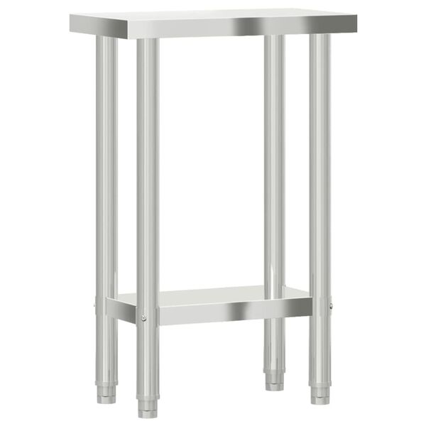 vidaXL Πάγκος Εργασίας Κουζίνας 55x30x85 εκ. από Ανοξείδωτο Ατσάλι