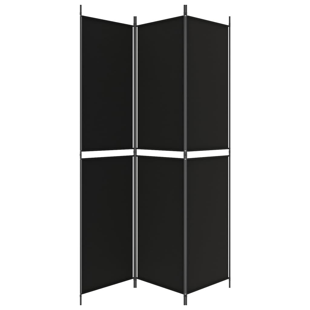 vidaXL Διαχωριστικό Δωματίου με 3 Πάνελ Μαύρο 150x220 εκ. από Ύφασμα