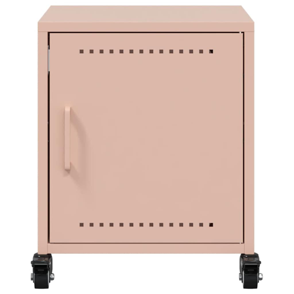 vidaXL Κομοδίνο Ροζ 36x38,5x43,5 εκ. από Χάλυβα