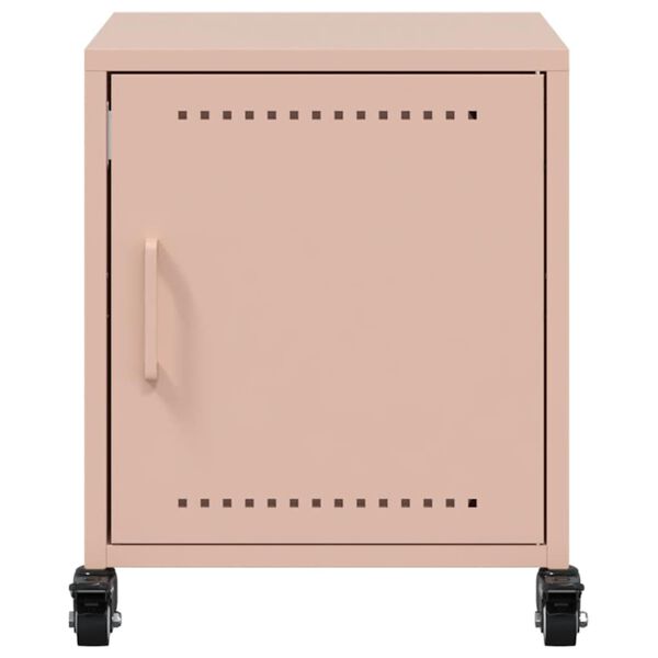 vidaXL Κομοδίνο Ροζ 36x38,5x43,5 εκ. από Χάλυβα