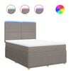 vidaXL &Kappa;&rho;&epsilon;&beta;ά&tau;&iota; Boxspring &mu;&epsilon; &Sigma;&tau;&rho;ώ&mu;&alpha; Taupe 140x190 &epsilon;&kappa;. &Upsilon;&phi;&alpha;&sigma;&mu;ά&tau;&iota;&nu;&omicron;