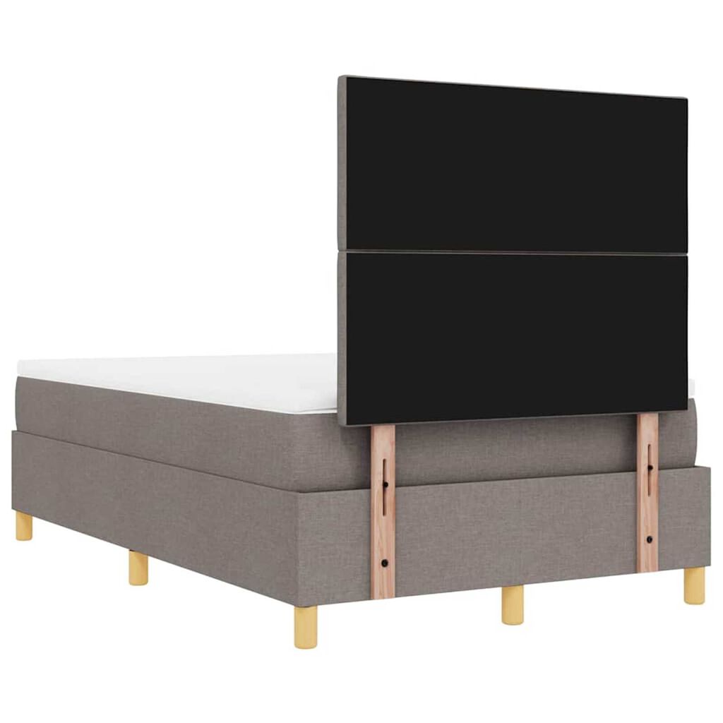 vidaXL Κρεβάτι με ελατήρια με στρώμα Taupe 120 x 190 cm ύφασμα