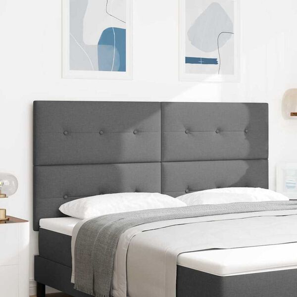 vidaXL Κεφαλάρι με κεφαλάρι Σκούρο γκρι 180 cm ύφασμα