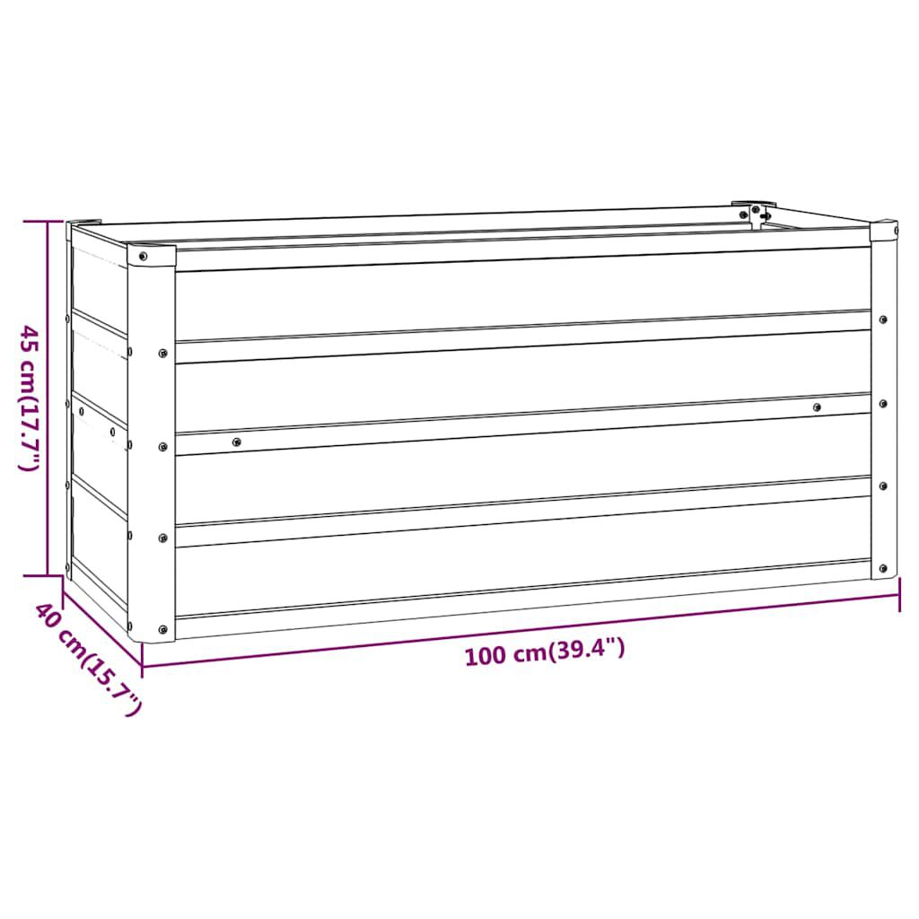 vidaXL Ζαρντινιέρα Σκουριασμένο 100x40x45 εκ. Ατσάλι Σκληρυθέν Αέρα