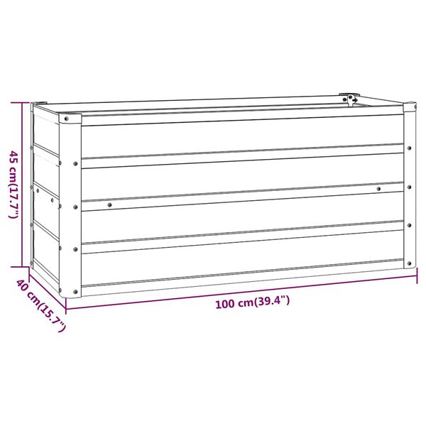 vidaXL Ζαρντινιέρα Σκουριασμένο 100x40x45 εκ. Ατσάλι Σκληρυθέν Αέρα