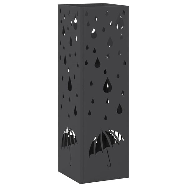 vidaXL Σχέδιο & βάση αποθήκευσης Μαύρο 15.5 x 15.5 x 49 εκ Μέταλλο