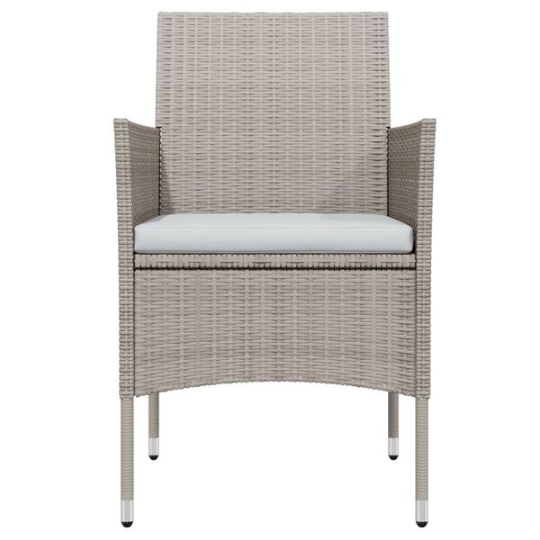 vidaXL Σετ Τραπεζαρίας Κήπου 9 Τεμαχίων Μπεζ και Μαύρο με Μαξιλάρια