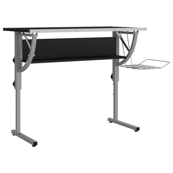 vidaXL Γραφείο Χειροτ. Μαύρο/Γκρι 110x53x(58-87) εκ. Επ. Ξύλο&Ατσάλι