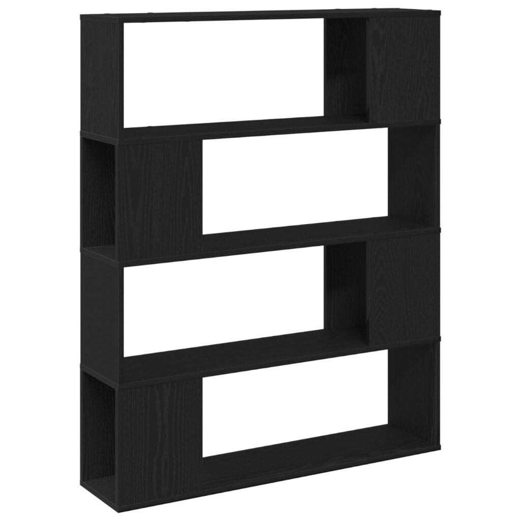 vidaXL Ράφι Βιβλίων Μαύρο Δρυς 100x24x124 εκ. Επεξεργασμένο Ξύλο