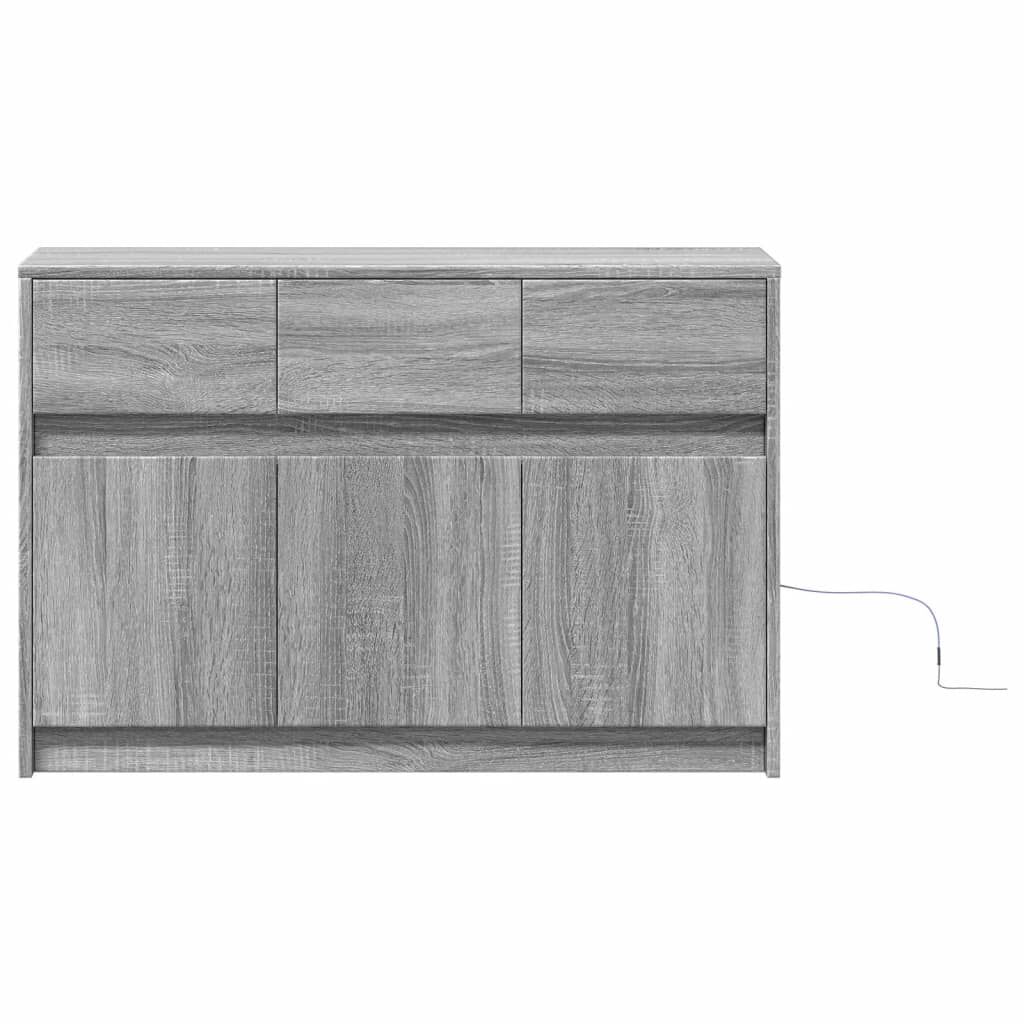 vidaXL Έπιπλο Τηλεόρασης με LED Γκρι Sonoma 91x34x61 εκ. Επεξ. Ξύλο