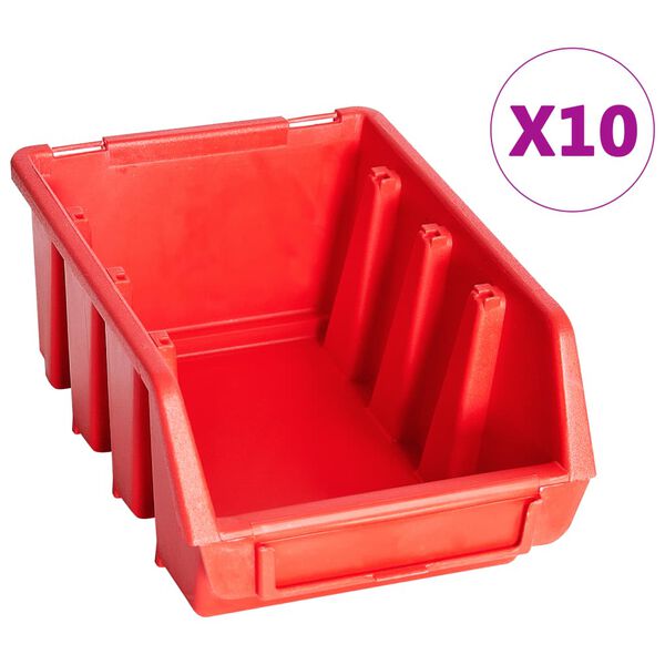 vidaXL Σκαφάκια Αποθήκευσης Σετ 29 τεμ. Κόκκινα/Μαύρα με Πάνελ Τοίχου