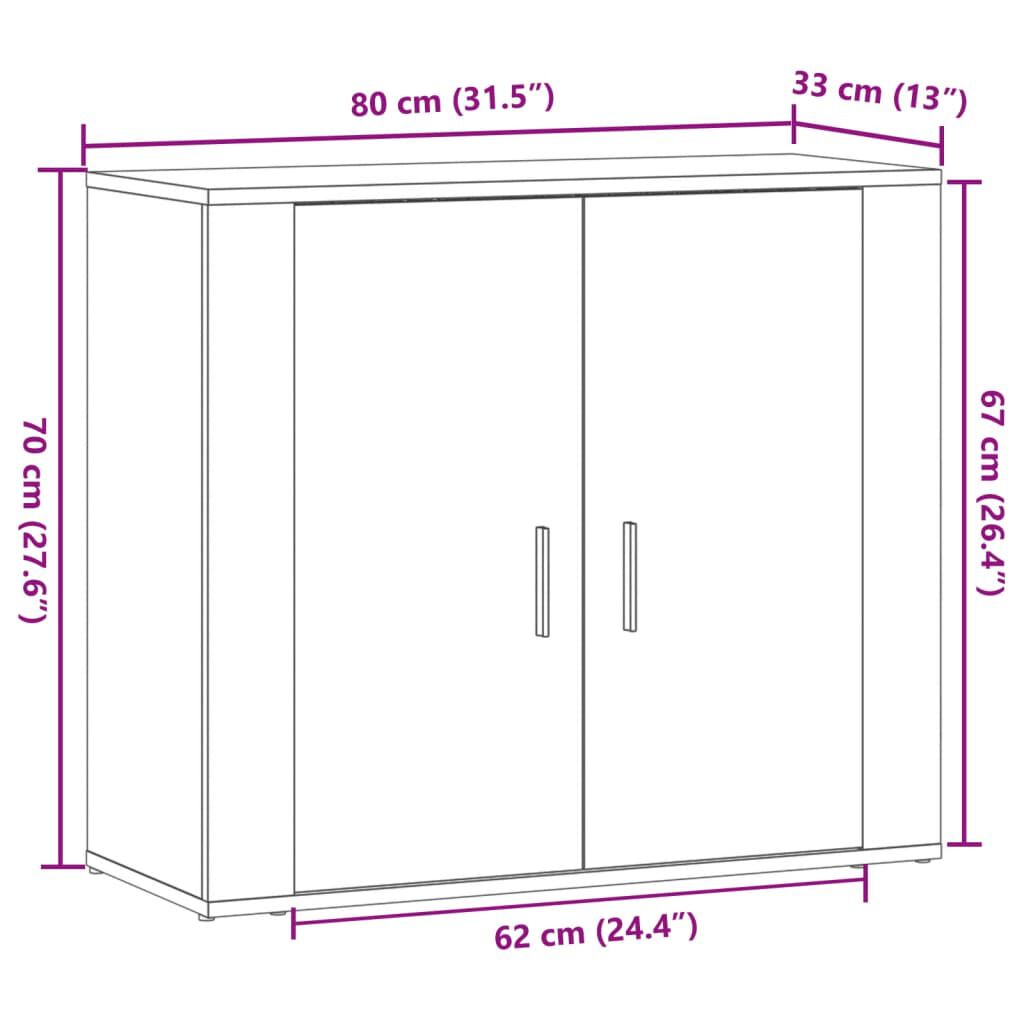 vidaXL Συρταριέρα Όψη Παλαιού Ξύλου 80x33x70 εκ. Επεξεργασμένο Ξύλο