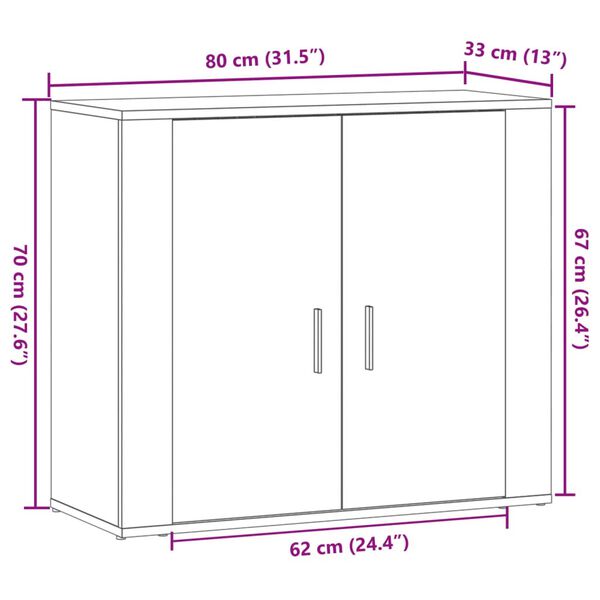 vidaXL Συρταριέρα Όψη Παλαιού Ξύλου 80x33x70 εκ. Επεξεργασμένο Ξύλο