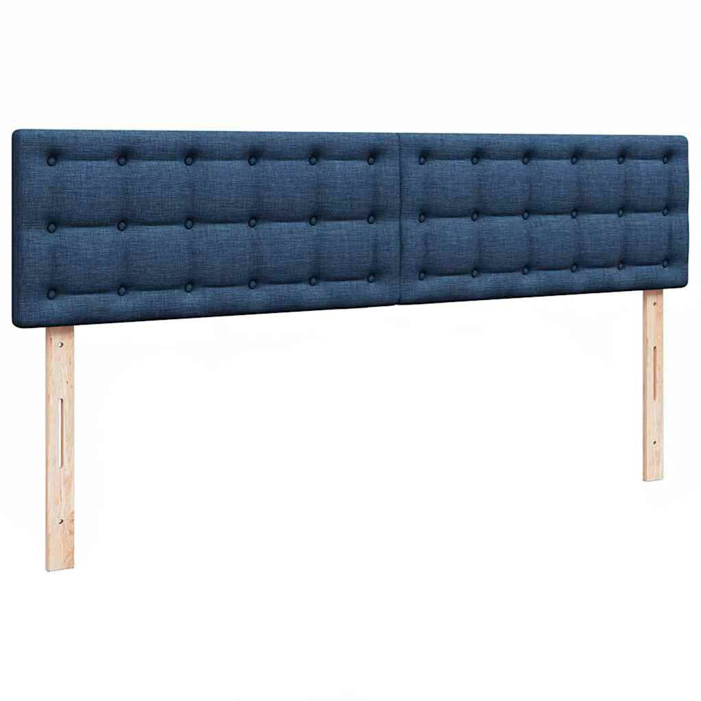 vidaXL Οθωμανικό κρεβάτι με στρώματα & LEDs Μπλε 180x200cm ύφασμα