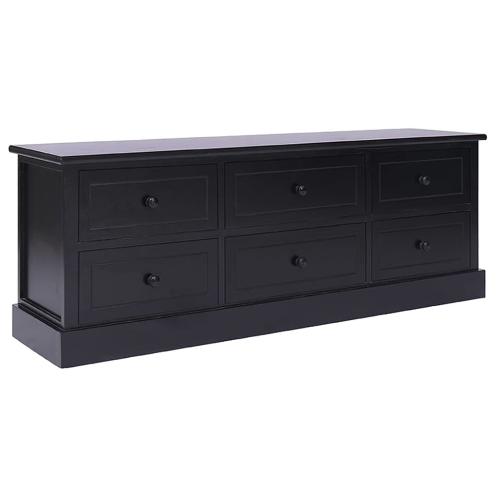 vidaXL Έπιπλο Τηλεόρασης Μαύρο 108x30x40 εκ. από Μασίφ Ξύλο Παυλώνιας