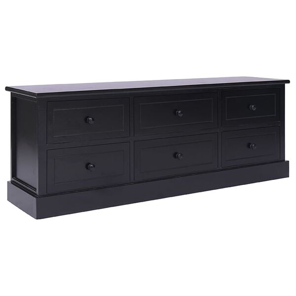 vidaXL Έπιπλο Τηλεόρασης Μαύρο 108x30x40 εκ. από Μασίφ Ξύλο Παυλώνιας