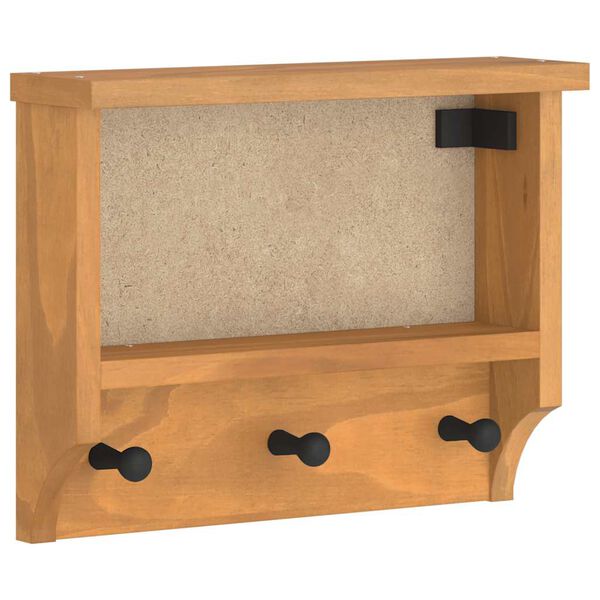 vidaXL Επίτοιχη κρεμάστρα παλτών SANDNES 45x12x35 εκ.Πεύκο μασίφ ξύλο